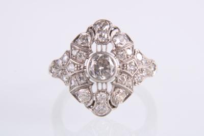 Altschliffdiamant-/Diamantring zus. ca. 1,10 ct - Gioielli e orologi